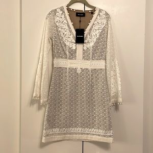 The Kooples Guipure Embroidered Ecru Dress NWT